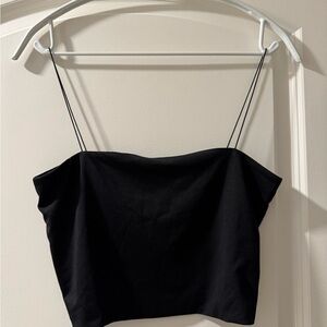 Meshki Black Fitted Crop Camisole